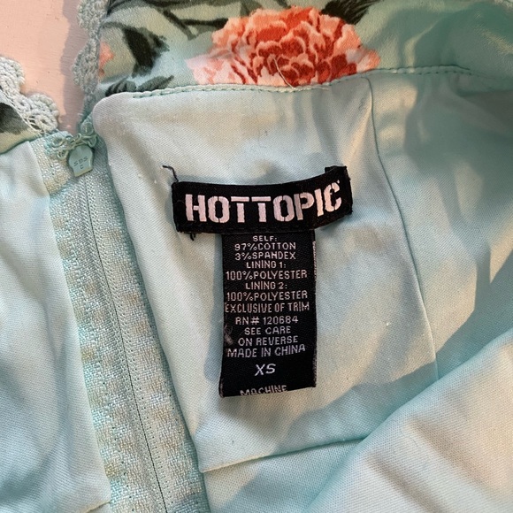 Hot Topic Mint Floral Halter Retro Rockabilly Pinup Swing Dress Size‎ XS - Picture 5 of 9